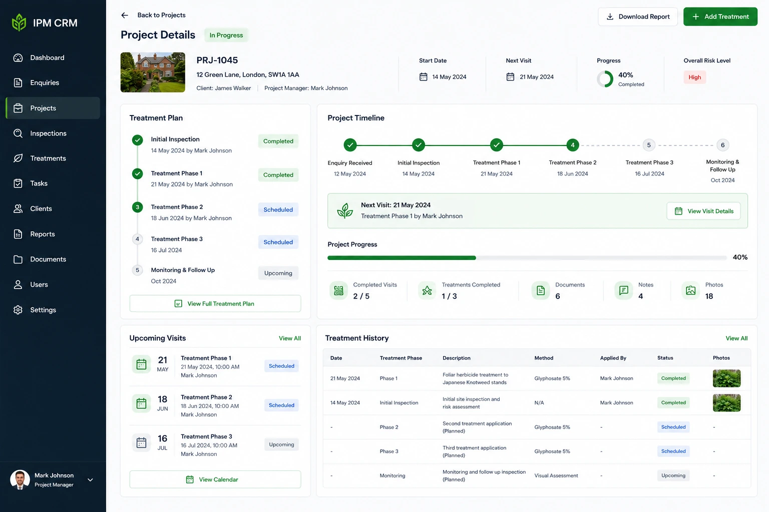 Treatment & Project Tracking